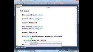 Visual Basic .NET - Ders 310 : ArrayList - Equals-2