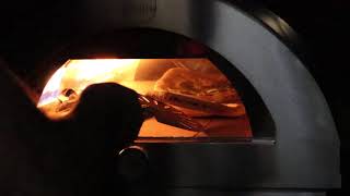 Clementino Gas Oven, cooking a pizza made with Multigrain Flour Polselli