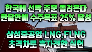 [CC한글자막]한국에 선박 주문 몰려온다.. 한달만에 올해 수주목표 25% 달성, 삼성중공업, LNG·FLNG 초격차로 흑자전환 실현하나