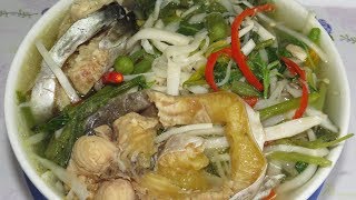 Cooking Khmer Food, Bamboo Shoot With Pumpkin Leaves  Soup | Homemade Food