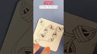 Easy Healing Tangle Art EP447 #shorts