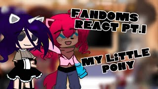 Fandoms react (put in 2x) //My little Pony\\\\Pt.1