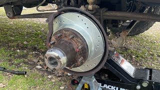 Doing front rotors on a 94-97 Ford F-250 #diesel #dieseltrucks