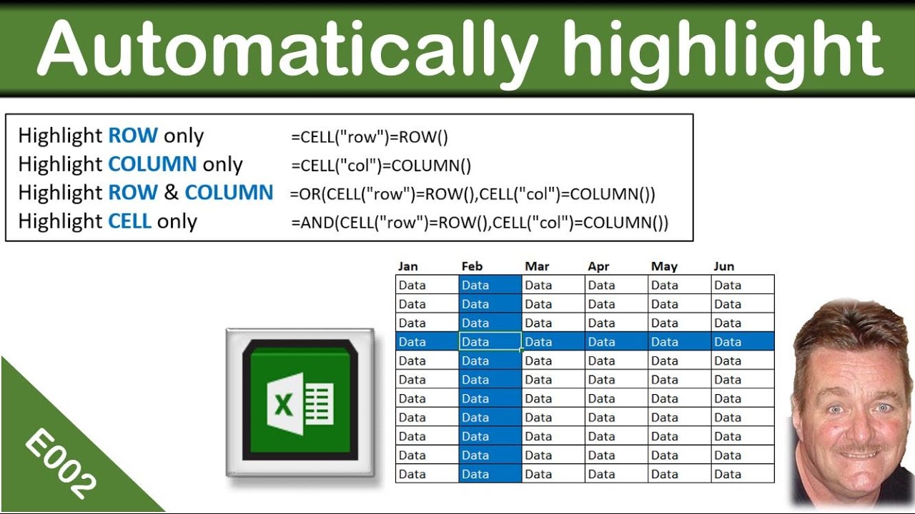 Highlight Rows - Columns Or A Single Cell - YouTube