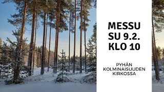 Messu Pyhän Kolminaisuuden kirkossa 9.2. kello 10