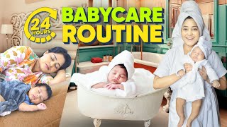 24 Hrs Morning till Night Routine with Newborn Baby 👶 Bath, Massage, Breastfeed, Personal Hygine etc