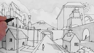 How to Draw a Background: Draw 1-Point Perspective