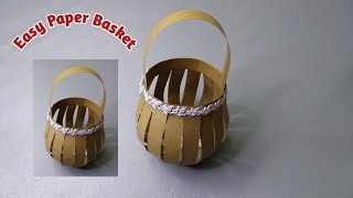 How To Make Easy Paper Basket | Quick Paper Basket Making | Diy Origami Basket | Sadia's Craft World