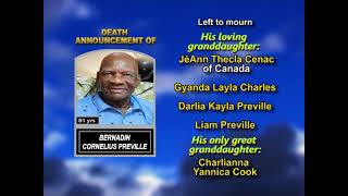 Bernadin Cornelius Preville ~ Long Obituary