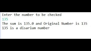 Disarium number | Programming in JAVA | Eclipse | Subscribe for more