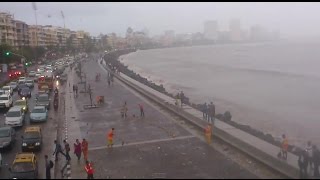 Monsoon Nariman Point Marine Drive Aerial Video - Mumbai