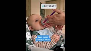 #parenthack #cutebaby #medicine #calpol #lessstress #lessmess #babiesoftiktok #fyp #babiesofyoutube