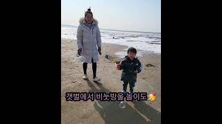 [기자육아] 명절 연휴 라온이가 좋아하는 바다랑 갯벌 통째로 빌림(?)ㅣ[Parenting] Winter sea trip #강화도 #육아 #shorts #baby #티라시아리조트