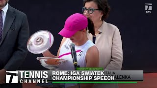 Iga Swiatek's 2024 Rome Championship Speech | 2024 Rome Final
