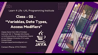 Java Class 2 | Variables, Data Types, Access Modifiers, Naming Convention