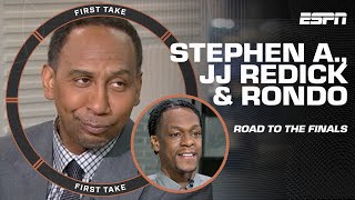 Stephen A., JJ Redick & Rajon Rondo DEBATE: Tougher road to the Finals in East or West? | First Take