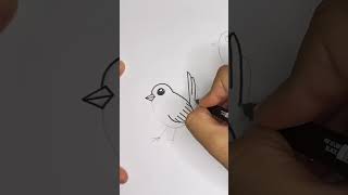 Easy bird drawing 🐥 #shorts #youtubeshorts #fyp