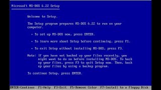 Installing MS-DOS 6.22