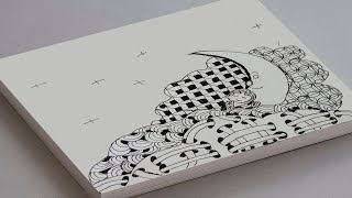 INKTOBER 2020 DAY 21 "SLEEP" Inktober drawing, How to draw Sleep drawing, Zentangle Ink Drawing Demo
