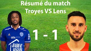 Résumé du match Troyes VS Lens (1 - 1) en Ligue 1 Uber Eats