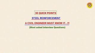 30 most asked interview questions #steel reinforcement #civil engineering #interview#vimutti_coe