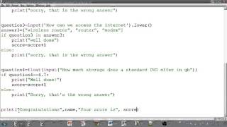 Python Tutorial 5 String concatenation for final score