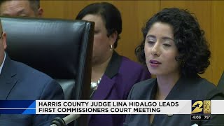 Harris County Judge Lina Hidalgo leads first commissioners court meeting