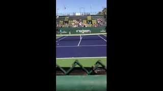 Jeremy Chardy playing point against Bjorn Phau at BNP Open