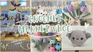 Crochet Market Vlog! 🌼 Selling at a 2 Day Vampire Themed Art Market! + Prepping Plushies & Flowers!