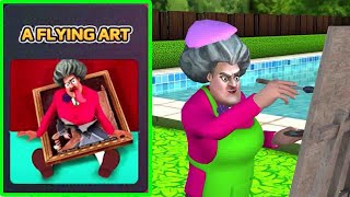 Scary Teacher 3D | miss T Flying Painting Art Gameplay Walkthrough (iOS Android)