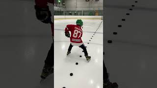 Dad's back broke while lining up 100 pucks [Stickhandling Hockey Challenge]