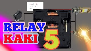 Fungsi dan Cara Kerja Relay 5 Kaki 12 Volt lampu motor dan lampu mobil untuk 2 lampu || Relay 5 pin