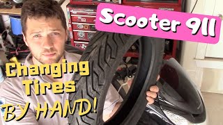 Scooter 911: How to change a motorcycle or scooter tire BY HAND! (a complete guide!)