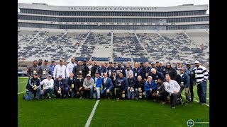 Penn State lettermen lead team into Beaver Stadium for Homecoming game