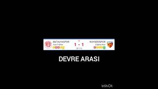 Antalyaspor 1 - 1 Kayserispor DEVRE ARASI #antalya #antalyaspor #kayseri #kayserispor