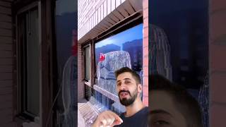 Mıknatıslı cam silme aparatını denedim! - windows cleaner #shorts #tiktokviral