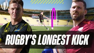 Jordie Barrett & Elliot Daly attempt the World's LONGEST kick! | Ultimate Rugby Challenge