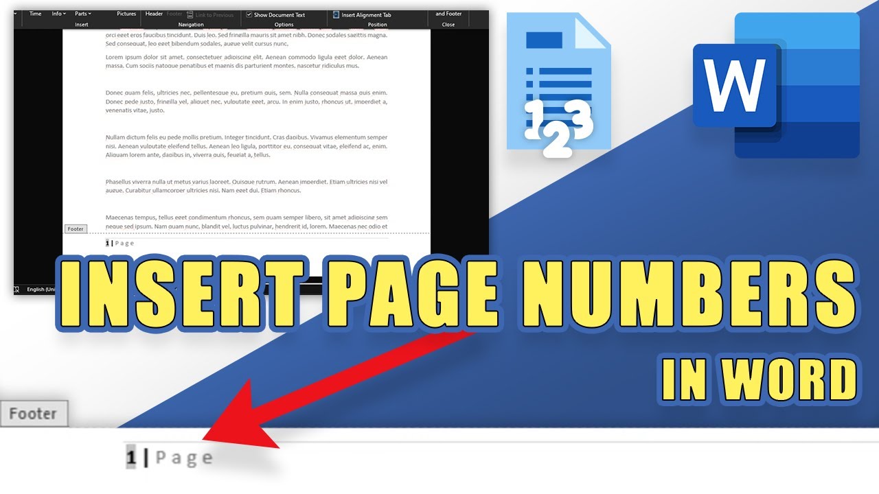 How To Insert PAGE NUMBERS In WORD (Header Or Footer Page Numbers ...