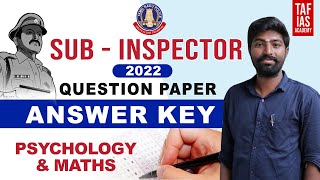 🔴Live | SUB - INSPECTOR | 2022 | Psychology & Maths | Answer Key |  TAF IAS ACADEMY