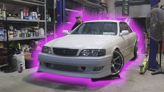 JZX100 CHASER GETS BLACK ARTS KNUCKLES + URAS L FRONT BUMPER!!