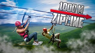 Zipline. Скоростной спуск на 1000 метров. Дагестан.