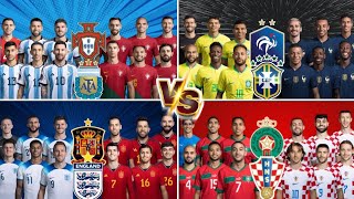 Argentina-Portugal VS Brazil-France VS England-Spain VS Morocco-Croatia🔥Ultra Ultimate VS XI💪