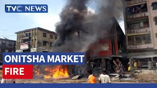See Video of Onitsha Market Fire as Shops, Building Burn