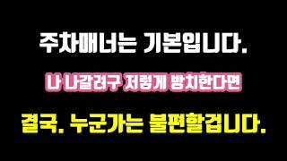 이중주차.그런데 차밀고 나가면.끝이야? 그럼 막힌길은 어떻게 다녀? 누가하지?