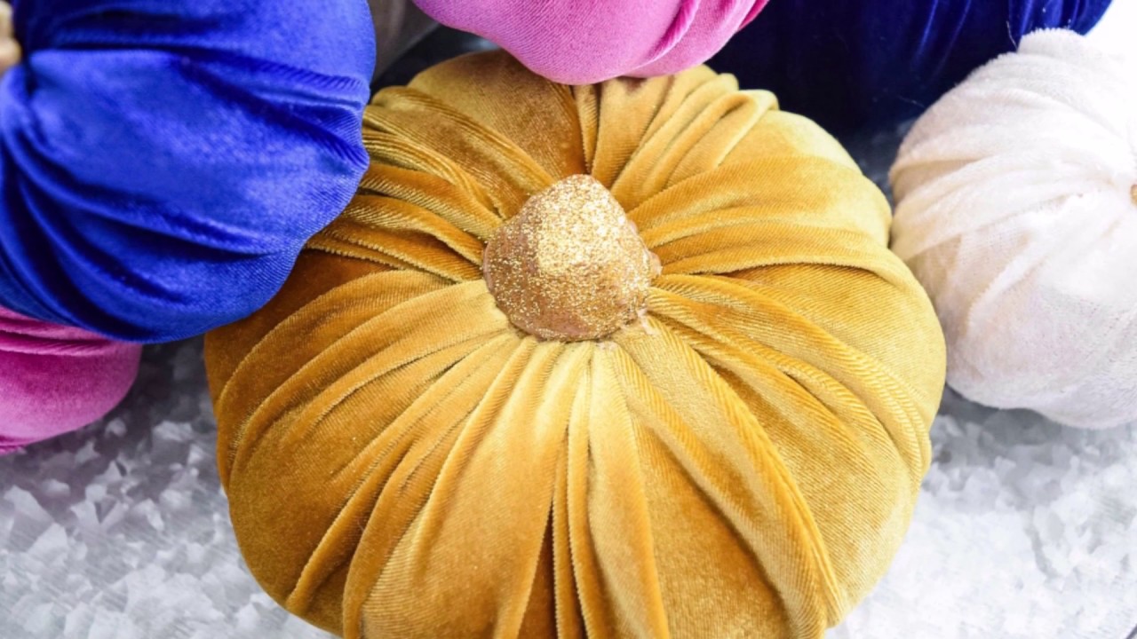 Diy Velvet Fabric Pumpkins Tutorial Youtube