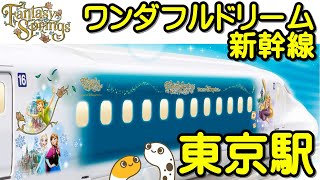 ワンダフルドリーム新幹線　東京駅ライブ　8:42-9:00　東京ディズニーシー「ファンタジースプリングス」うっきっきーさんお出迎え【ちんあなご】Wonderful Dreams Shinkansen