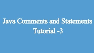 3.Comments & Statements in Java | Javascript for beginners