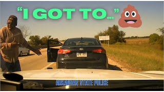 Driver flees traffic stop because he needs to 💩!  Arkansas State Police pursuit and PIT Kia Forte