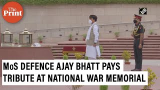 Minister of State for Defence Ajay Bhatt pays tribute at National War Memorial