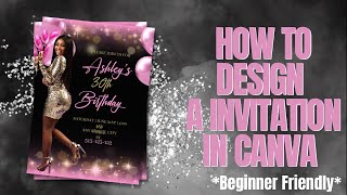 how to design a invitation in canva | diy birthday invitation | design in canva #canva #photoshop